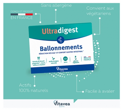 Vitavea Ultradigest Ballonnements - Réduit Les Tensions Abdominales - Fenouil - 20 Gélules