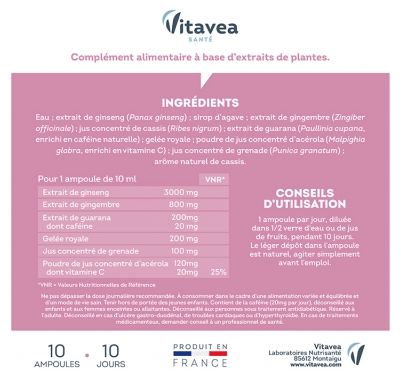 Vitavea Force G Vitality Énergie au Quotidien 10 Unités