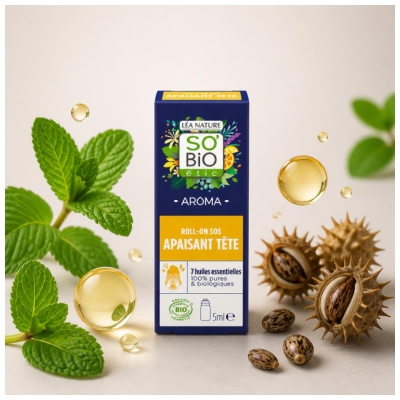 Léa Nature SO BIO étic Aroma SOS Apaisant Tête Roll-On Biologique 5 ML