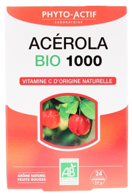 Phyto-Actif Acerola 1000 Vitamine C Bio 24 Comprimés