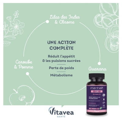 Vitavea Manhaé Coupe Faim Minceur Sans Sucres 60 Gummies