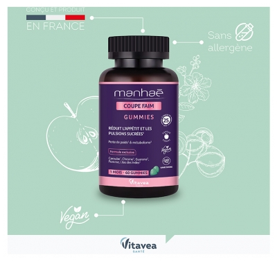 Vitavea Manhaé Coupe Faim Minceur Sans Sucres 60 Gummies