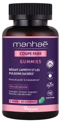 Vitavea Manhaé Coupe Faim Minceur Sans Sucres 60 Gummies