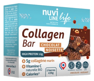 Nuviline Life Collagen Bar Noisette Chocolat 5 Unités