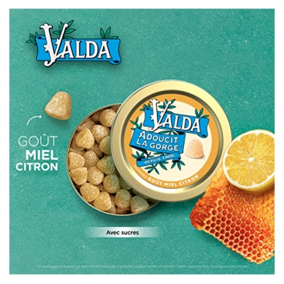 Valda Gommes Miel Citron Adoucit la Gorge 140 g