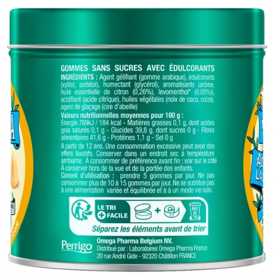 Gommes adoucissantes sans sucres au délicieux goût de miel et de citron - 140 g