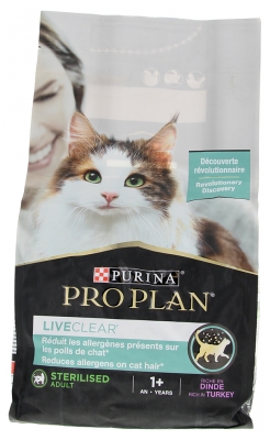 Purina Proplan LiveClear pour Chat Adulte Stérilisé Dinde 1,4 Kilogramme