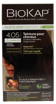 Biokap Nutricolor Delicato Rapid Coloration pour Cheveux - Coloration : 4.05 Châtain Chocolat