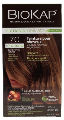 Biokap Nutricolor Delicato Rapid Coloration pour Cheveux - Coloration : 7.0 Blond Moyen Naturel