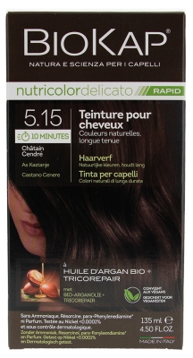 Biokap Nutricolor Delicato Rapid Coloration pour Cheveux - Coloration : 5.15 Châtain Cendré