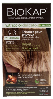 Biokap Nutricolor Delicato Rapid Coloration pour Cheveux - Coloration : 9.3 Blond Très Clair Doré