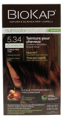 Biokap Nutricolor Delicato Rapid Coloration pour Cheveux - Coloration : 5.34 Châtain Miel Clair