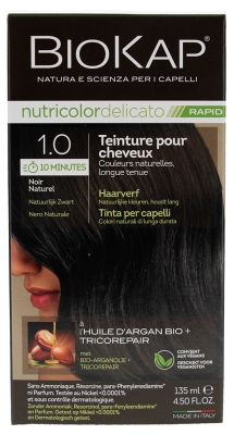 Biokap Nutricolor Delicato Rapid Coloration pour Cheveux - Coloration : 1.0 Noir Naturel