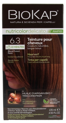 Biokap Nutricolor Delicato Rapid Coloration pour Cheveux - Coloration : 6.3 Blond Foncé Doré