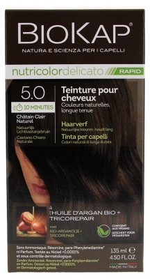 Biokap Nutricolor Delicato Rapid Coloration pour Cheveux - Coloration : 5.0 Châtain Clair Naturel