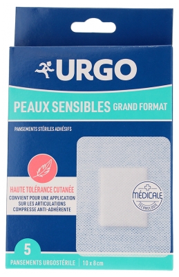Urgo Pansements Stériles Adhésifs Grand Format Peaux Sensibles 5 Unités