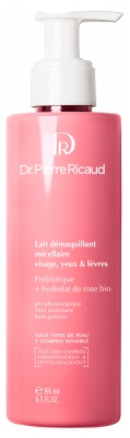 Dr Pierre Ricaud Lait Démaquillant Micellaire Prébiotique + Hydrolat de Rose Bio 195 ml 