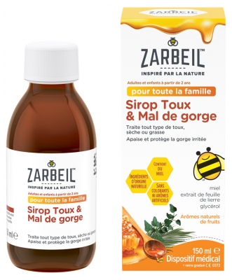 Zarbeil Sirop Adultes & Enfants Toux & Mal de Gorge Flacon 150 ml