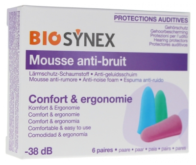 Biosynex Protections Auditives Mousse X 6 Paires