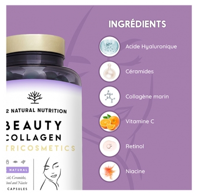 N2 Natural Nutrition Nutricosmetics Collagène avec Céramides et Acide Hyaluronique 90 Gélules