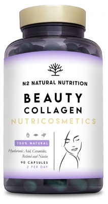 N2 Natural Nutrition Nutricosmetics Collagène avec Céramides et Acide Hyaluronique 90 Gélules