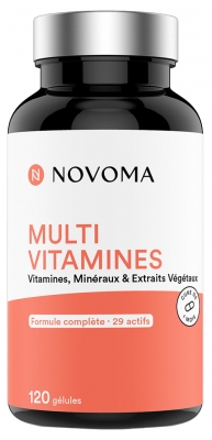 Novoma Multivitamines Vitamines Minéraux & Extraits Végétaux 120 Gélules