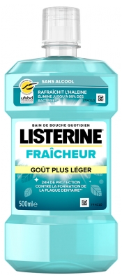 Listerine Bain de Bouche Fraîcheur Goût Plus Léger Sans Alcool 500 ml