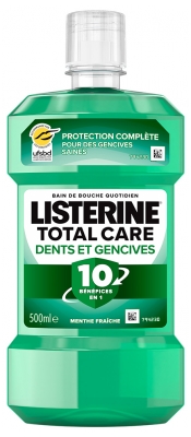 Listerine Total Cared Bain de Bouche Dents et Gencives 10 Bénéfices en 1 500 ml