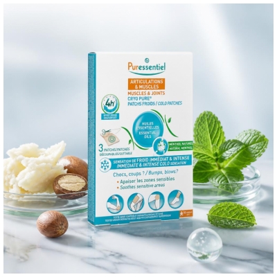 Puressentiel Cryo Pure Patchs Froids aux Huiles Essentielles 3 Unités