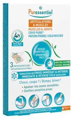 Puressentiel Cryo Pure Patchs Froids aux Huiles Essentielles 3 Unités