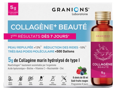 Granions Beauté Collagène + Beauté Goût Fruits Rouges 8 Shots