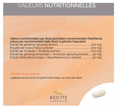 Biocyte Longevity 5 Ginseng Forte Énergie 40 Gélules