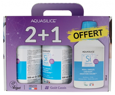 Aquasilice Coffret Silicium Organique Lot de 3 x 500 ml