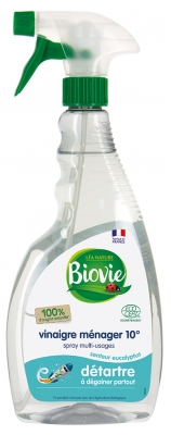 Biovie Vinaigre Ménager 10° Spray Multi-Usages à l' Eucalyptus 750 ML