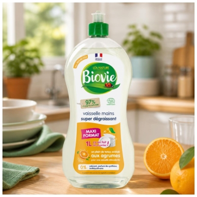 Biovie Vaisselle Mains Super Dégraissant d'1 Litre