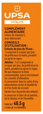UPSA Vitalité Vitamine C 500 mg 30 Comprimés à Croquer Goût Orange