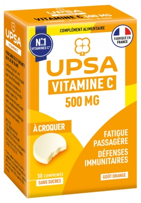 UPSA Vitalité Vitamine C 500 mg 30 Comprimés à Croquer Goût Orange