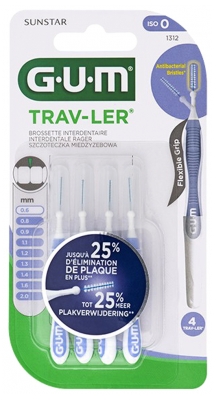 GUM Trav-Ler 4 Brossettes Interdentaires Grip Flexible