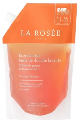La Rosée Huile de Douche Lavante Tous Types de Peaux Éco-Recharge 400 ml