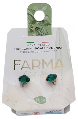 Farma Bijoux Boucles d'Oreilles Hypoallergéniques Xirius Émeraude 7,15 MM
