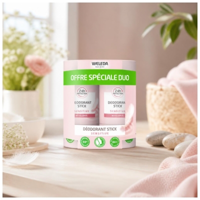 Weleda Déodorant Sensitive Stick Peaux Sensibles Lot de 2 x 50 g