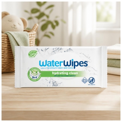 Waterwipes à l'Aloe Vera Hydratantes 3en1 60 Lingettes
