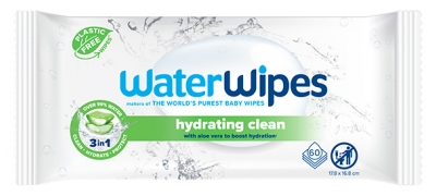 Waterwipes à l'Aloe Vera Hydratantes 3en1 60 Lingettes