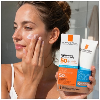 La Roche-Posay Anthelios la Roche Posay Uvmune 400 Crème Solaire Peau Sensible 50+ Avec Parfum 50 ml + Anthelios Post-Uv Exposure 75 ml Offert
