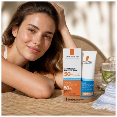 La Roche-Posay Anthelios la Roche Posay Uvmune 400 Crème Solaire Peau Sensible 50+ Avec Parfum 50 ml + Anthelios Post-Uv Exposure 75 ml Offert