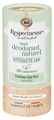 Respectueuse Mon Déodorant Naturel Fraîcheur Aloe Vera Peaux Sensibles Bio 50 g