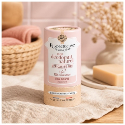 Respectueuse Mon Déodorant Naturel Fleur de Karité Peaux Sensibles Bio 50 g