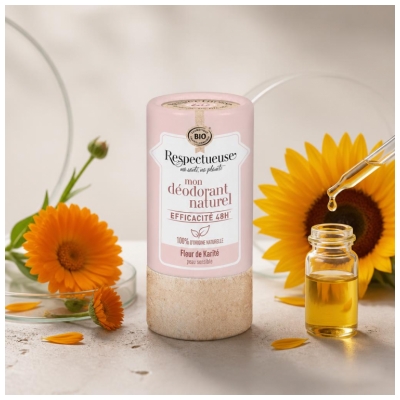 Respectueuse Mon Déodorant Naturel Fleur de Karité Peaux Sensibles Bio 50 g