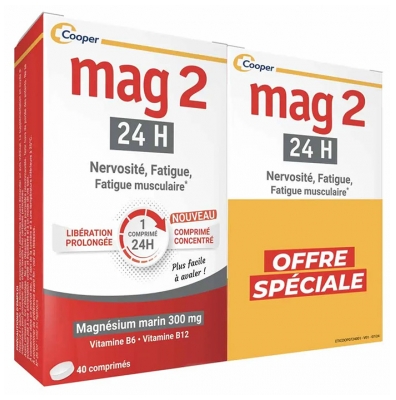 Mag 2 24H Magnésium Marin Lot 2 x 40 Comprimés