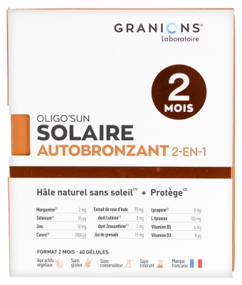Granions Oligo'Sun Solaire Autobronzant 2en1 60 Jours 60 Gélules